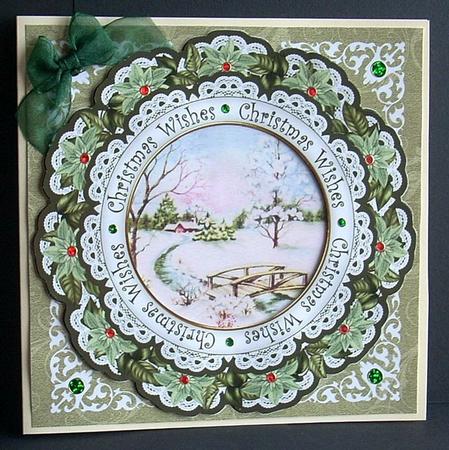 Sscene Olive Happy Christmas 8in Doily Shaker Cf Mini Kit by Joyce Watson