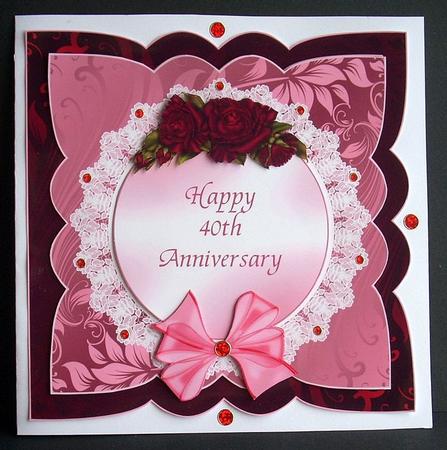 8x8 Ruby Wedding Anniversary Card Kit by Joyce Watson