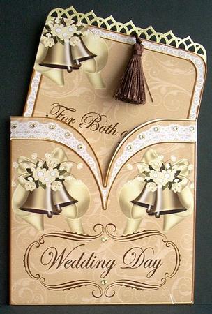 Cream Bells Wedding Vintage Pocket Pull Card Kit by Joyce Watson