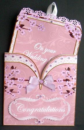 Cherry Blossom Plum Wedding Day Pocket Pull Card Kit by Joyce Watson