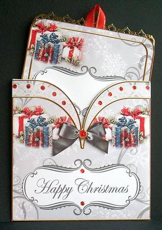 Silver Gifts Happy Christmas Pocket Pull Card Kit by Joyce Watson