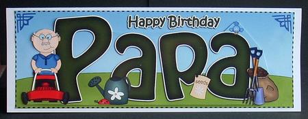 Large Dl Happy Birthday Papa Quick Card & 3D Decoupage by Joyce Watson