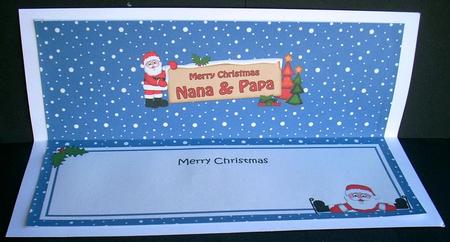 Xmas Nana & Papa Santa Signpost Lge Dl Matching Insert by Joyce Watson