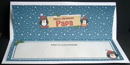 Xmas Papa Penguins Signpost Large Dl Matching Insert by Joyce Watson