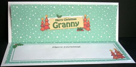 Xmas Granny Trees Signpost Large Dl Insert by Joyce Watson