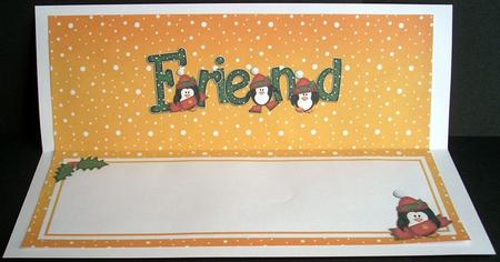 Xmas Friend with Penguins Matching Large Dl Insert by Joyce Watson
