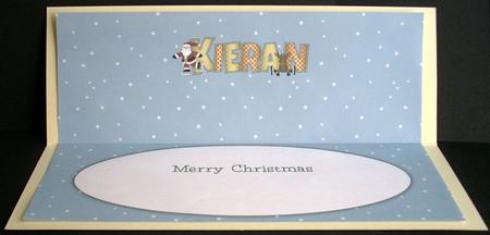 Santa & Rudolf Kieran Large Dl Insert by Joyce Watson