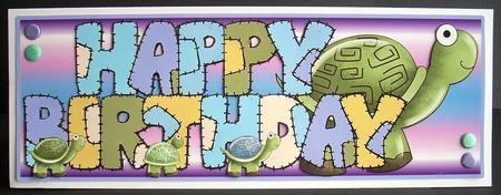 Patchwork Birthday Turtles 1 by Joyce Watson