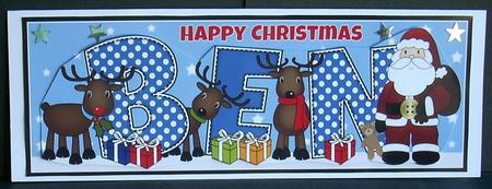 Santa and Reindeers Ben Large Dl by Joyce Watson