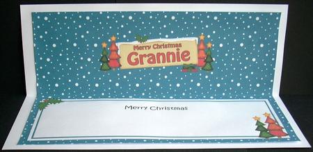 Xmas Grannie Trees Signpost Large Dl Matching Insert by Joyce Watson