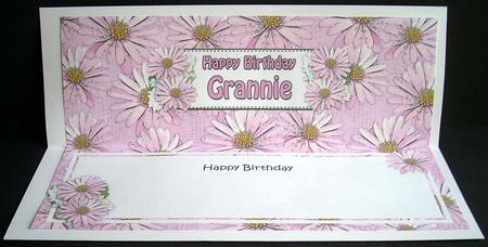 Birthday Grannie Daisies Floral Large Dl Matching Insert by Joyce Watson