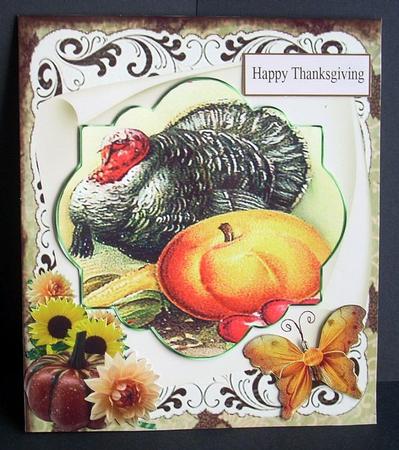 Happy Turkey Day Card Topper & Decoupage by Joyce Watson