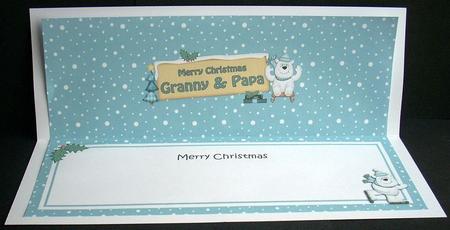 Xmas Granny & Papa Polar Bear Signpost Lge Dl Insert by Joyce Watson