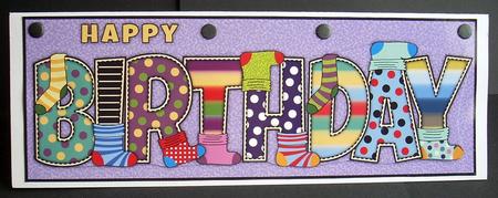 Socks Birthday Large Dl by Joyce Watson