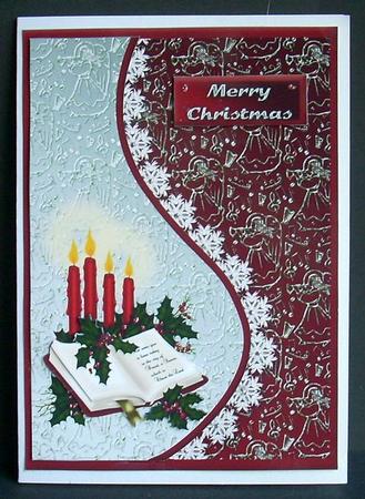 Candles for Christmas Teardrop Side Panel Card by Joyce Watson