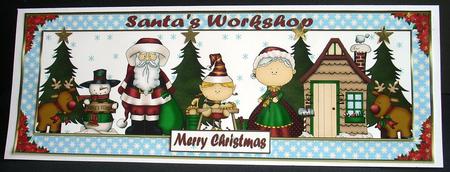 Christmas Santas Workshop Large dl Topper by Joyce Watson