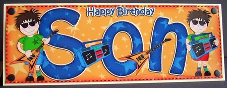 Boyz Birthday Son Large Dl Quick Card 3D Decoupage by Joyce Watson