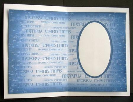 Merry Christmas Portrait Insert in Blue by Joyce Watson