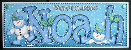 Xmas Noah Snowmen Large Dl & 3D Decoupage by Joyce Watson