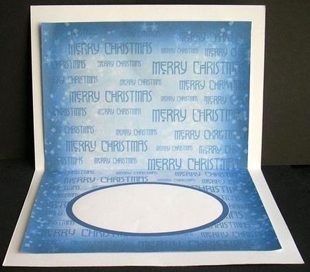 Merry Christmas Landscape Insert in Blue by Joyce Watson