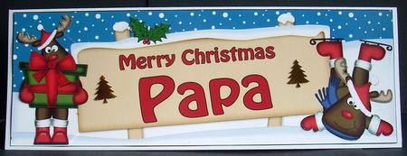 Xmas Papa Rudolph Signpost Large Dl Easicut 3D Decoupage by Joyce Watson
