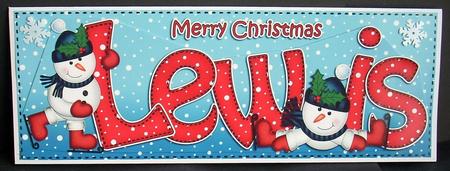 Xmas Lewis Snowmen Large Dl & 3D Decoupage by Joyce Watson