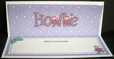 Merry Christmas Hollie Robins Matching Large Dl Insert by Joyce Watson