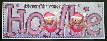 Merry Christmas Hollie Robins Large Dl & 3D Decoupage by Joyce Watson