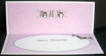 Christmas Penguins Kathryn Large Dl Insert by Joyce Watson