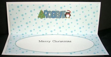 Eddie the Penguin Robbie Large Dl Insert by Joyce Watson