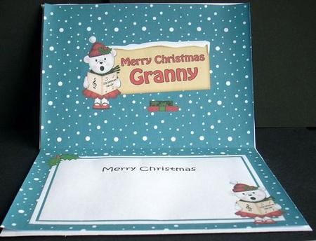 Xmas Granny Teddy Tess Signpost 5x7 Matching Insert by Joyce Watson