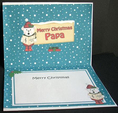 Xmas Papa Teddy Ed Signpost 5x7 Matching Insert by Joyce Watson
