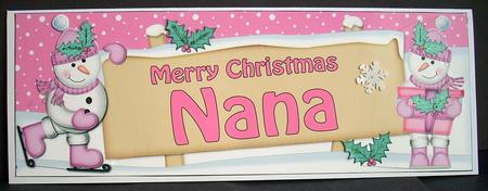 Xmas Nana Snowman Signpost Large Dl Easicut 3D Decoupage by Joyce Watson
