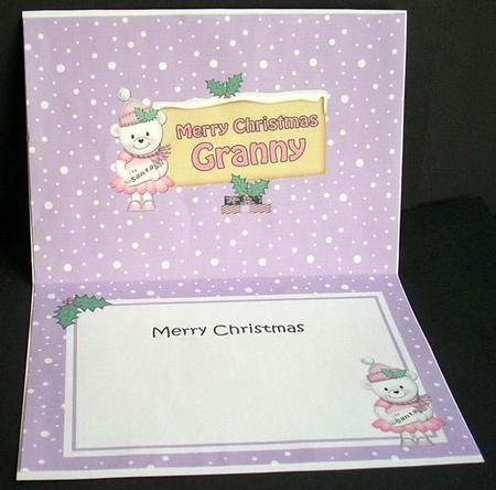 Xmas Granny Teddy Tess Signpost 5x7 Matching Insert by Joyce Watson
