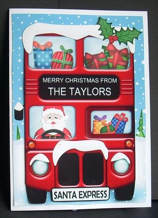 Xmas Santa Express Taylors A5 3D Decoupage by Joyce Watson