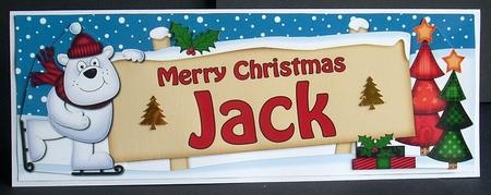 Xmas Jack Polar Bear Signpost Large Dl Easicut 3D Decoupage by Joyce Watson