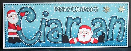Merry Christmas Ciaran Santa Large Dl & 3D Decoupage by Joyce Watson