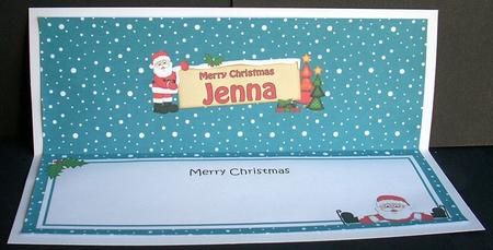 Xmas Jenna Santa Signpost Large Dl Matching Insert by Joyce Watson