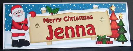 Xmas Jenna Santa Signpost Large Dl Easicut Decoupage by Joyce Watson