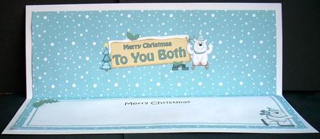 Xmas to You Both Polar Bear Signpost Lge Dl Insert by Joyce Watson