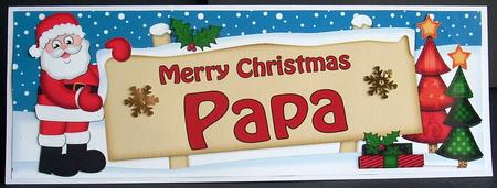 Christmas Papa Santa Signpost Large Dl Easicut 3D Decoupage by Joyce Watson