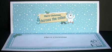 Xmas Across the Miles Polar Bear Signpost Lge Dl Insert by Joyce Watson