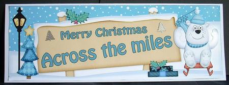 Xmas Across the Miles Bear Signpost Lge Dl Easicut Decoupage by Joyce Watson