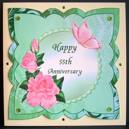 8x8 Emerald Wedding Anniversary Topper with Decoupage by Joyce Watson