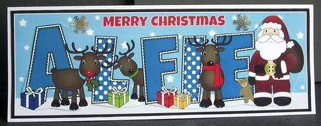 Santa and His Reindeers Alfie Large Dl by Joyce Watson