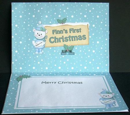 Finn's 1st Christmas Teddy Signpost 5x7 Insert by Joyce Watson