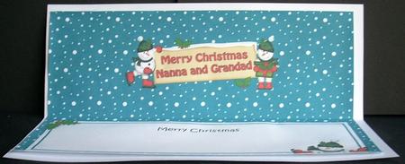 Xmas Nanna & Grandad Snowmen Signpost Lge Dl Insert by Joyce Watson