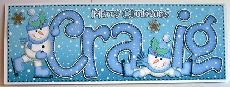 Xmas Large Dl Craig Quick Card N 3D Decoupage by Joyce Watson