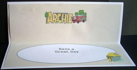 Fire Engine Archie Large Dl Insert by Joyce Watson