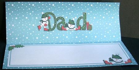 Xmas Dad with Snowmen Matching Large Dl Insert by Joyce Watson